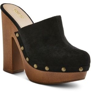 Mossimo Black Suede Dakota Platform Clog